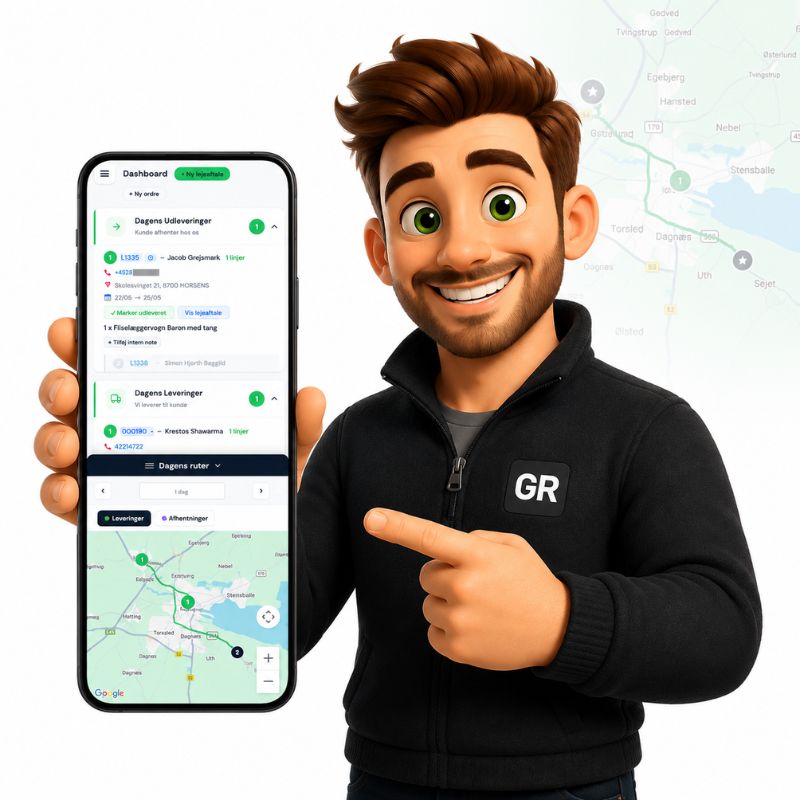GoRental3 6 0 mobile chauffør-app med ruteplanlægning og Google Maps